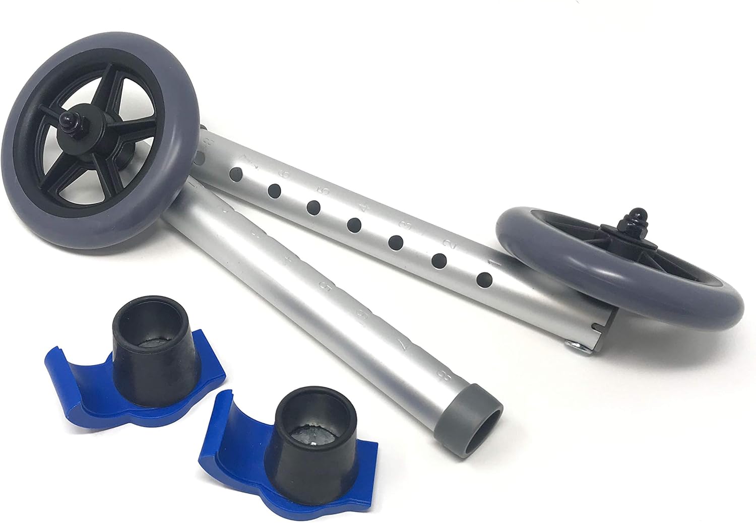 Universal 5" Walker Wheel Kit with Heavy Duty Ski Glides (Blue): Health & Personal Care