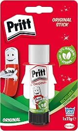 Pritt Glue Stick 22g Safe Child Friendly White Adhesive for Arts & Crafts