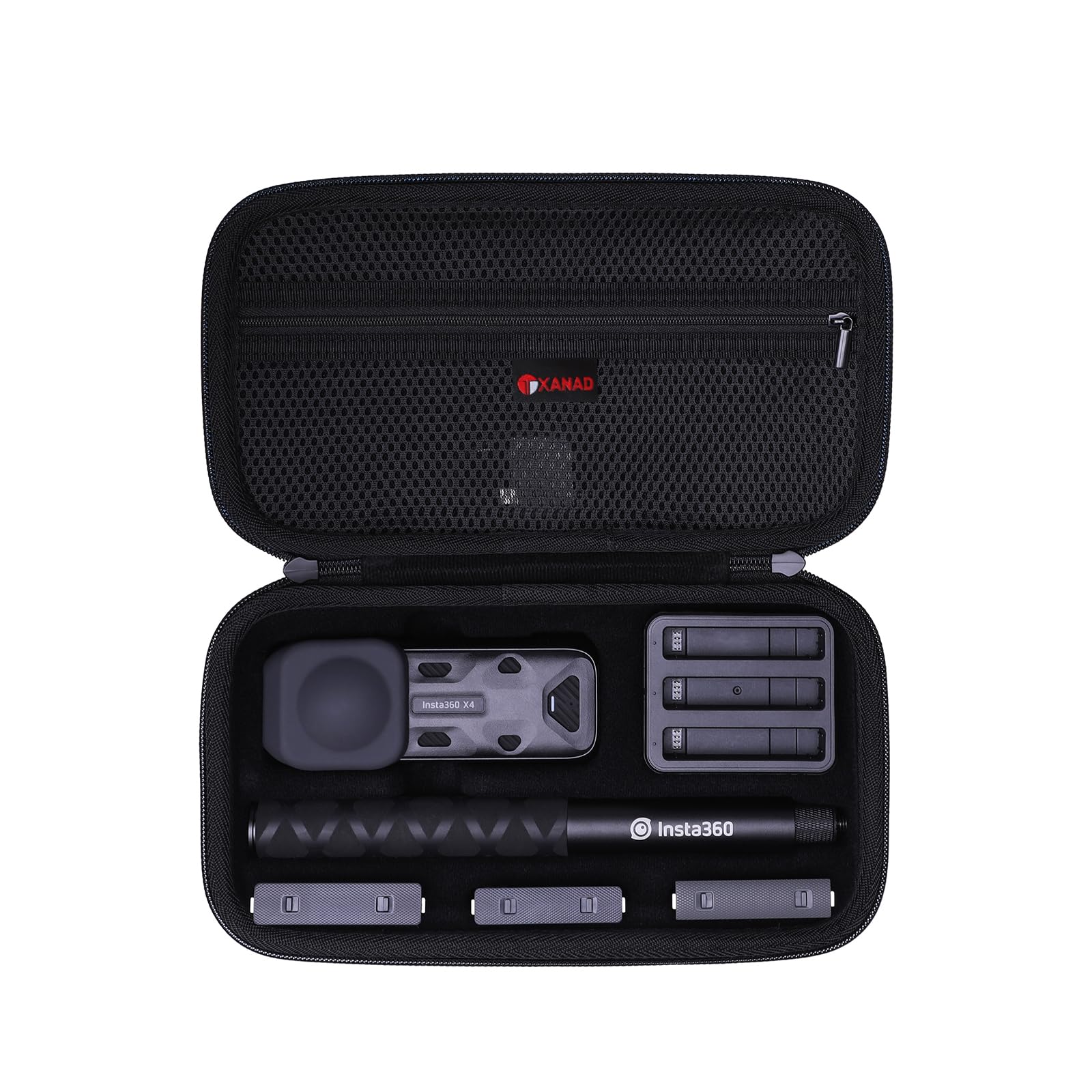Photo 1 of XANAD Hard Case for Insta360 X5/X4/X3/X2 Waterproof 8K 360 Action Camera,114CM Selfie Stick- Storage Carrying Bag(Black)