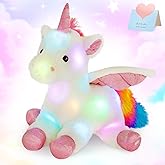 CozyWorld 16.5" White Light up Unicorn Stuffed Animal Glowing Soft Plush Toys Decor Birthday Christmas Children's Day Gifts for Toddlers Boys Girls Kids