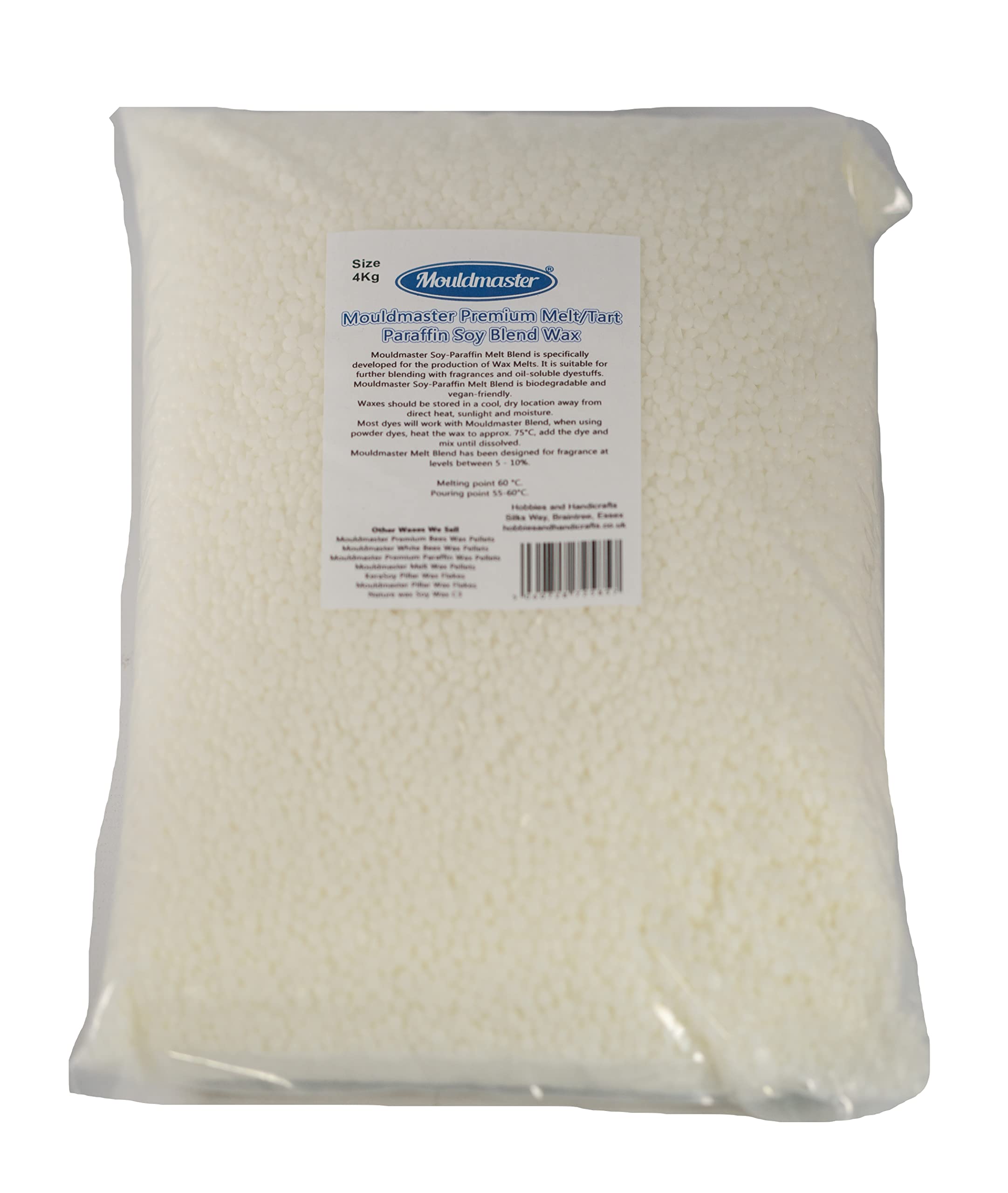Mouldmaster Premium Melt/Tart Blend Paraffin/Soy Wax, Off White, 4kg