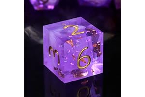 Haxtec DND Dice Set Sharp Edge Resin Dice Set with Case, Polyhedral D&D Dice Set for Dungeons and Dragons TTRPGs Purple Nebula Dice D and D Game