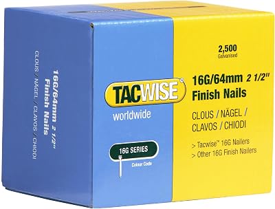 Tacwise 16G 64mm Galvanised Finish Nails Pack of 2500