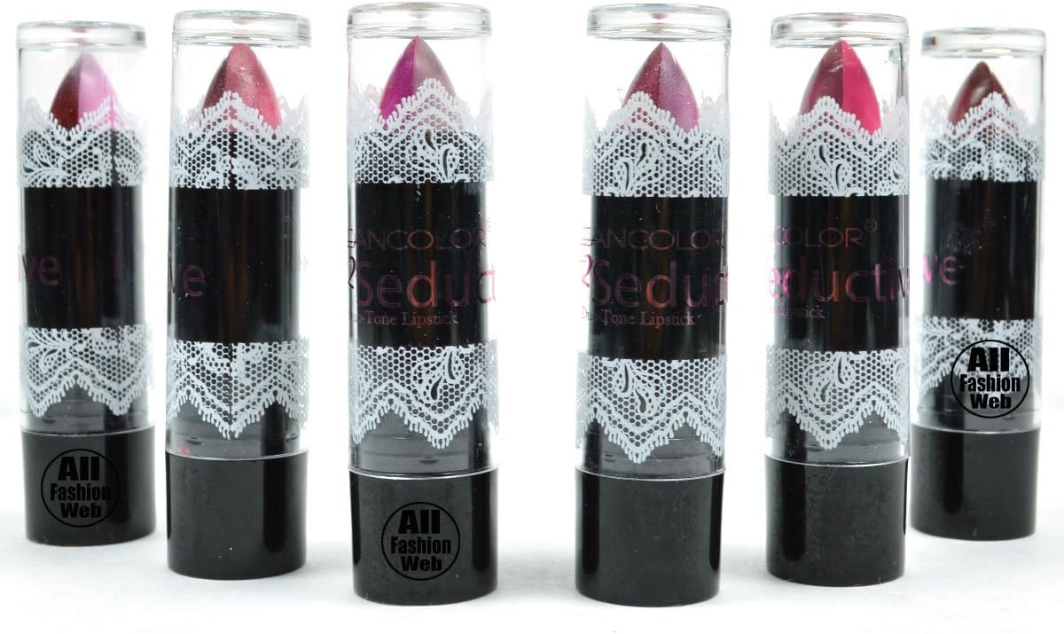 KLEANCOLOR SWEET 2 SEDUCTIVE DUO TONE LIPSTICK LOT OF 6 FULL SET! - LS1496 + FREE EARRING GIFT