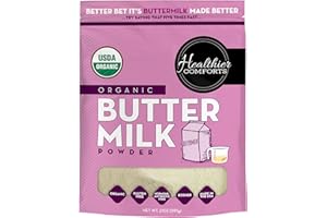 Healthier Comforts Organic Buttermilk Powder | USDA Certified, Kosher, Gluten Free, Non-GMO | Baking Supplies, Biscuits & Gravy, Mini Pancakes 7oz
