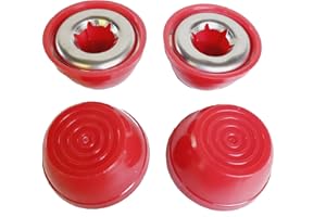 Quadrapoint Hub Cap Compatible with Popular Red Wagon Brand for Steel & Wood Wagons ONLY 1/2" Red (NOT for Plastic, Folding OR Little Wagon Model W5, Please Read Entire Product Description)