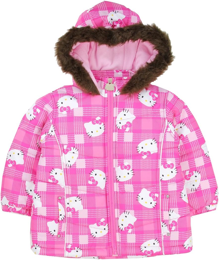 Hello Kitty Girls Puffer Jacket Pink Clothing