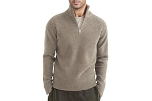 JMIERR Mens Quarter Zip Sweater Mock Neck Polo Polluver Lightweight Turtleneck Knit Sweaters for Men with Ribbed Edge