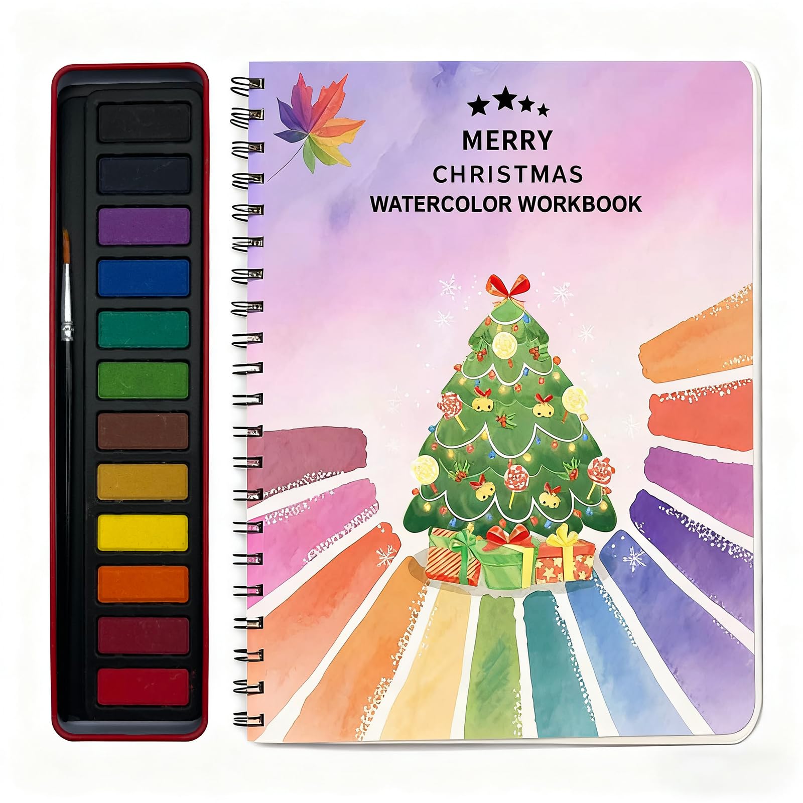 Photo 1 of **INCOMPLETE** Watercolor Workbooks, Beginner Watercolor Painting Kit – 12 Colors Paint Set with Brush – Perfect for Gifting to Spark Creativity & Joy for Teens & Adults (Christmas)