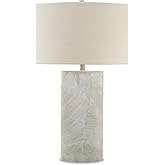 Signature Design by Ashley Bradard 30" Contemporary Ceramic Detailed Table Lamp, Ivory Whitewash