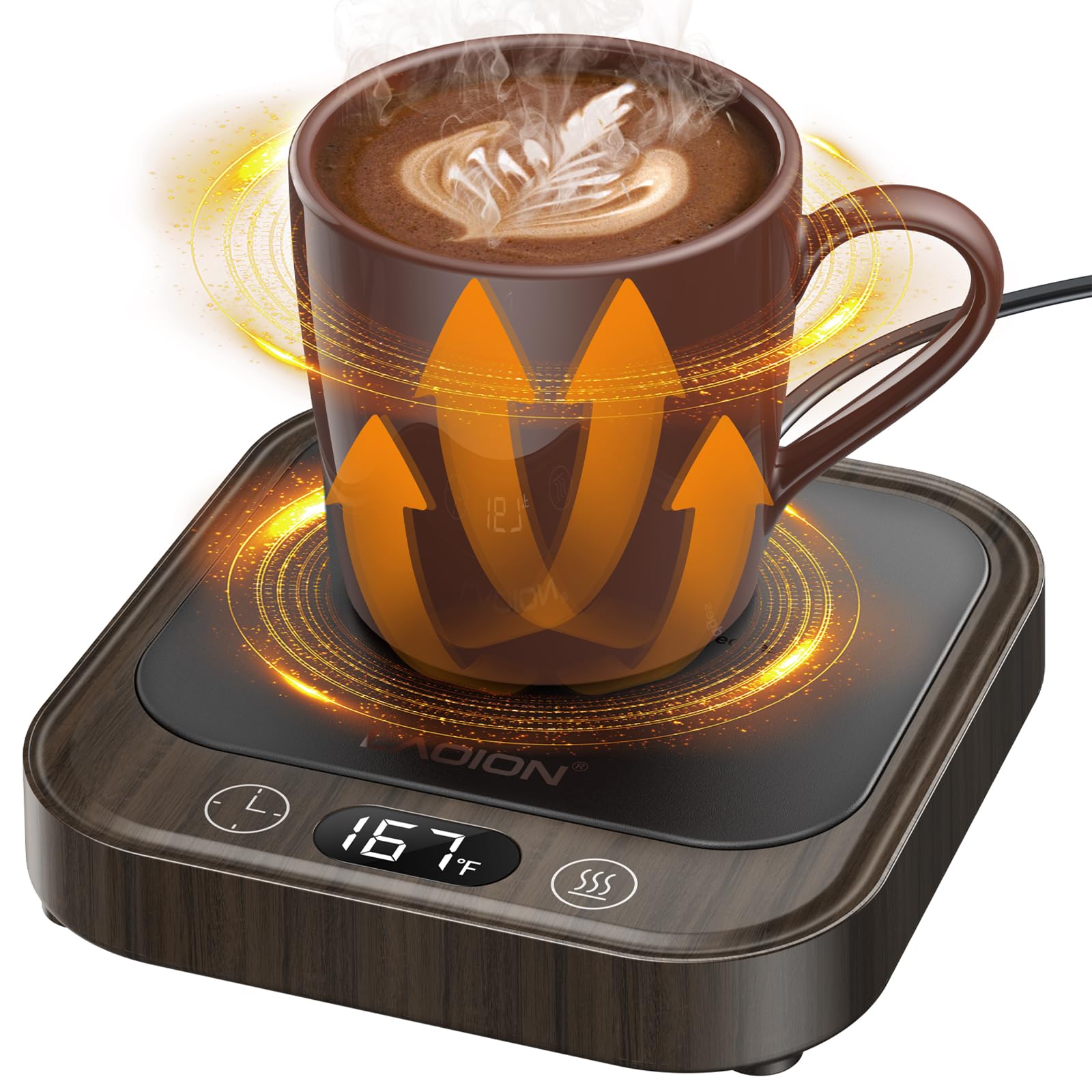 Photo 1 of **Parts Only, this item does not turn on**
LAOION Mug Warmer - 40W Coffee Cup Warmer for Desk with Auto Shut Off, Smart Electric Candle Warmer with 4 Temp & Time Settings, Coffee Gifts for Beverage, Tea, Water, Milk in Home & Office (Wood)
