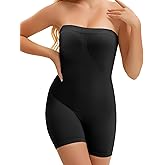 Vetoxka Strapless Shapewear Bodysuit for Women Tummy Control, Seamless Bodysuit Body Shaper Leotard with Removable Straps