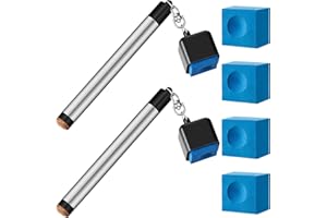 Meooeck 2 Pcs 2 in 1 Pool Cue Chalk Holder for Billiards, Portable Pool Snooker Chalk Holder, Non-Slip Billiard Cue Tip Pricker, Table Accessory