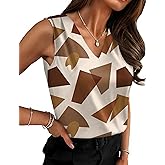 Zeagoo Women's Silk Satin Camisole Tank Tops V Neck Pleated Dressy Casual Sleeveless Blouses Summer Business Work Shirts