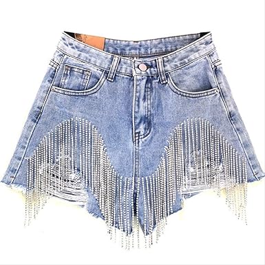 diamond denim shorts