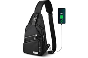 AMJ Crossbody Sling Bag Men Women, Casual Shoulder Backpack, Chest Daypack Satchel for Hiking Travel