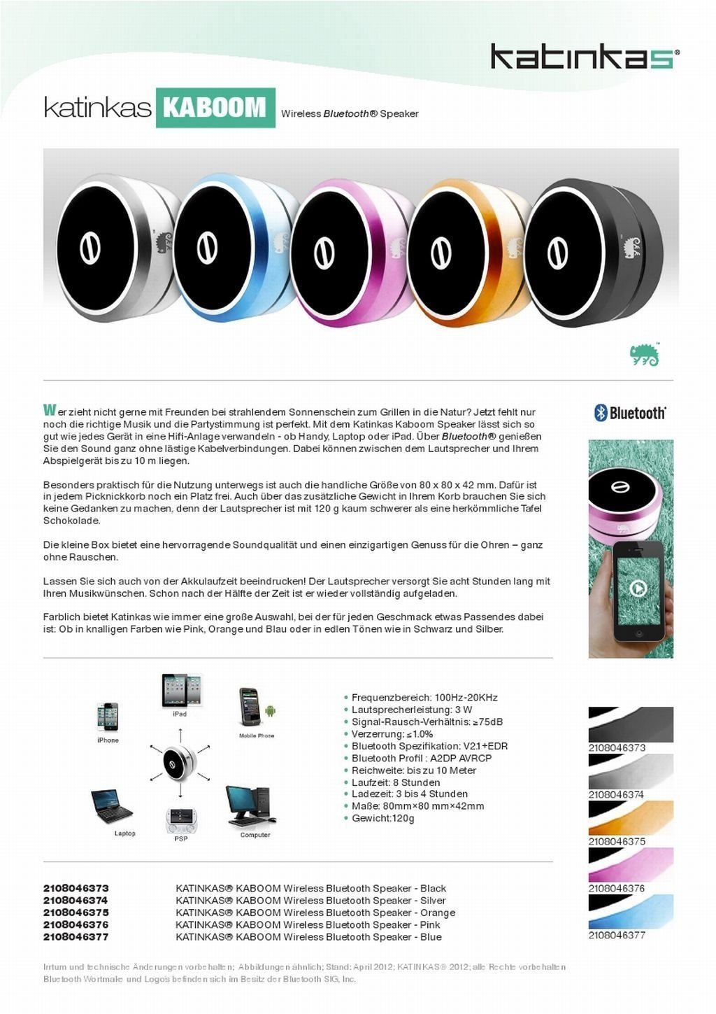 Katinkas Kaboom V2 1 Bluetooth Speaker Silver Amazon Co Uk