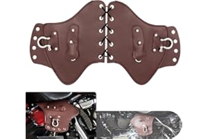 HCmotorku Universal Leather Side Saddle Heat Shield Deflector Fits for Harley Sportster Dyna Softail Touring Yamaha Honda Suzuki (Brown)