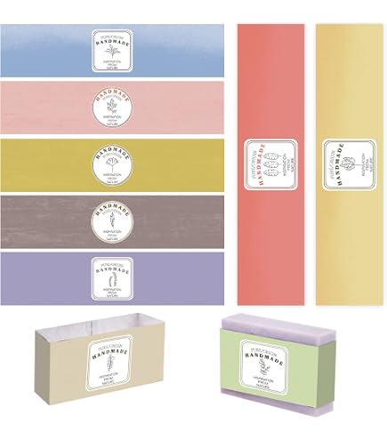 V3 Wrap Paper Tape For Homemade Soap - Assorted 100pcs Set, Coated Paper Labels