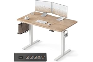 FEZIBO Standing Desk 47 x 24 Inch, Height Adjustable Desk with Memory Buttons, Electric Sit Stand Desk with 7th Gen Lift Syst