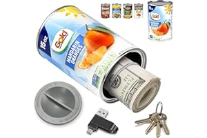 BOSTRA Diversion Safe Stash Can with Hidden Storage, Hidden Safe in Plain Sight, Secret Money Safe for Cash with Hidden Compartment for Keys Hider (Orange)