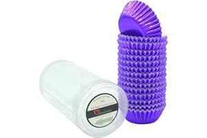 Mombake Mini Purple Foil Cupcake Liners Muffin Baking Cups for Party and More, 300-Count
