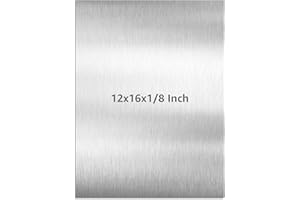 AMZDEPOT 6061 T651 Aluminum Sheet Metal 12" x 16" x 1/8" (0.125") Rectangle Metal Plate Covered with Protective Film, 3mm Flat Aluminum Plate for Crafting and Industry