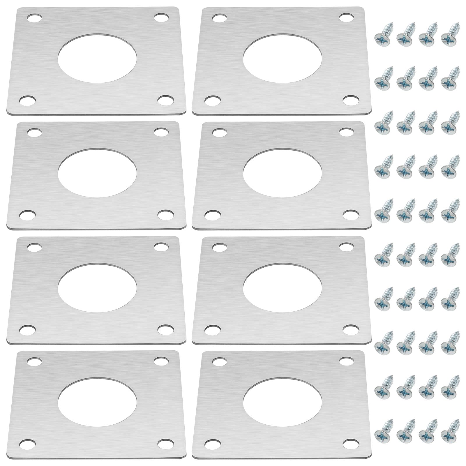 Create idea 8 Sets 32mm Nest Box Protection Plate 304 Stainless Steel Nest Box Plate for Nesting Boxes and Nesting Caves with 40pcs Screws (70x70mm)