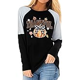 Thanksgiving Shirts for Women: Thanksgiving Pumpkin Tshirt Thankful Fall Raglan Long Sleeve Tops