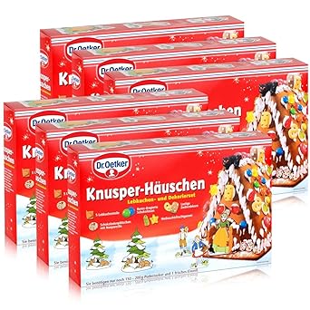 Dr.Oetker-Knusper-Häuschen Lebkuchenhaus Advent Weihnachten 403g (6er Pack)