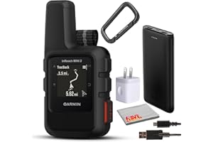 Garmin inReach Mini 2 Compact Satellite Communicator, Lightweight Rugged Design, Portable Handheld GPS for Hiking, Text Messaging Device Bundle with Accessories (Black)