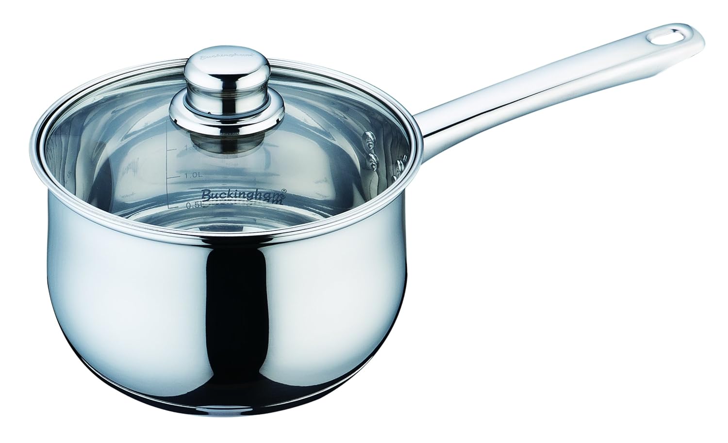 Buckingham Stainless Steel Induction deep Saucepan with Glass Lid