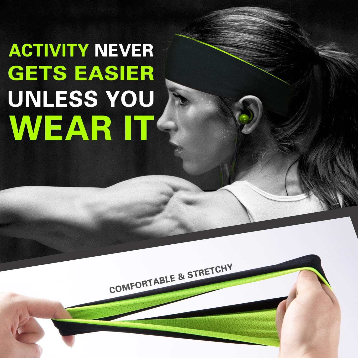 Zollen Mens Headbands 3 Packs Guys Sweatband and Sports Headband for Men for Running, Cross Training, Racquetball, Working Out : Clothing
