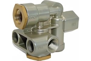Lnkvorx 110500 Spring Brake Control Valve - Trailer Brake Priority with 3/8" Ports - Zinc Alloy, Metal Body, Control Valve, V