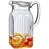 Amazing Abby - Quadly Bandly - Plastic Pitcher (64 oz, 2 Quart), Clear Water Pitcher with Lid, Fridge Jug, BPA-Free, Shatter-Proof, Great for Iced Tea, Sangria, Lemonade, Juice, Milk, and More