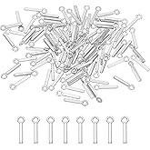 PATIKIL Letter Charm, 100 Pcs Alphabet Charm Initial Pendant Charm Bulk Cute DIY for Jewelry Making Bracelets Earrings Necklace Keychains Crafts, Dark Silver, Letter I