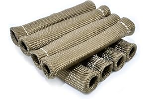 TYMXGHF Spark Plug Protect Boot 1800 Degree Heat Shield Thermal Protection Insulator Sleeve Spark Plug Wire Boots 6 inch for Car Truck (Pack of 8)(Titanium)