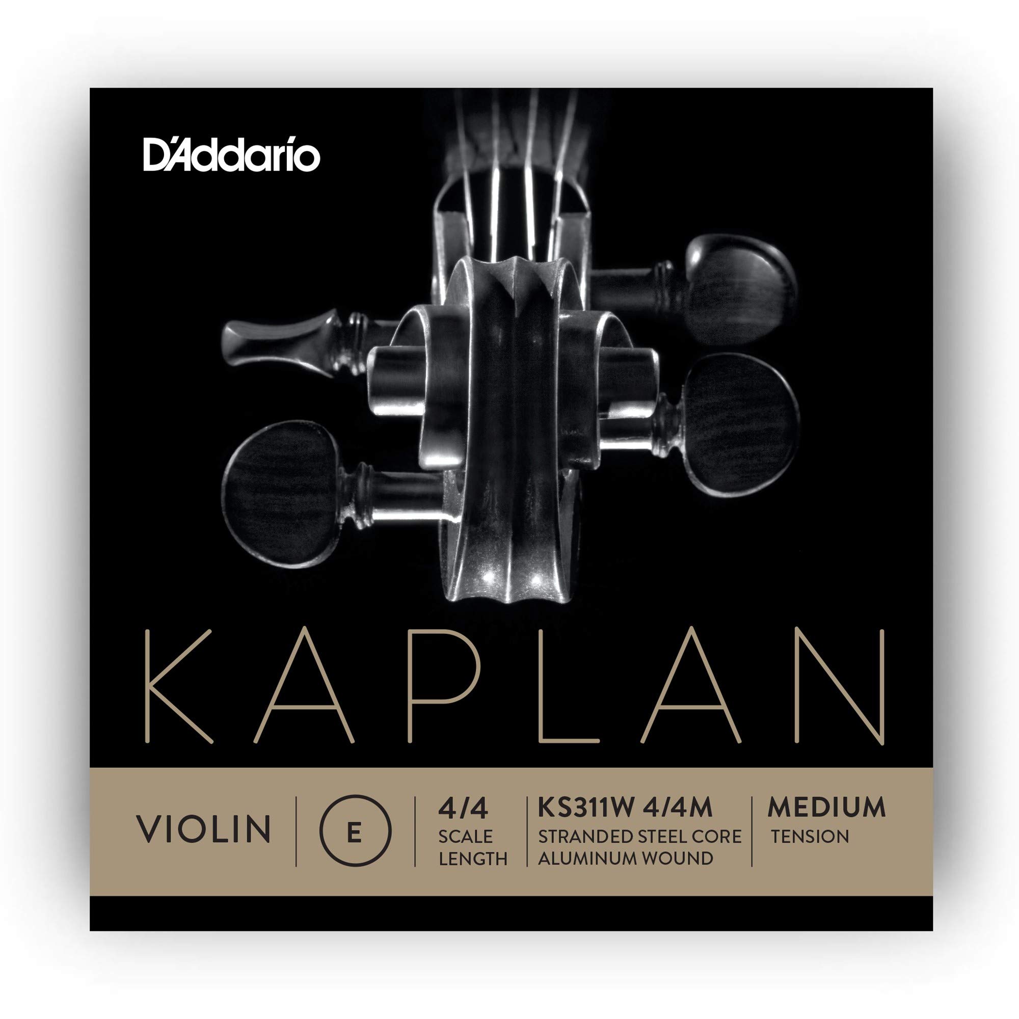 D'Addario Kaplan Violin String - KS311W 4/4M Non-Whistling Aluminum Wound Single E String, 4/4 Scale, Medium Tension — image 1