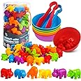 GKDOMS Counting Animals Toys Matching Game with Sorting Bowls Preschool Learning Activities Montessori Sensory Toy for Math Color Sorting, Party Favors Birthday Gifts for Kids Toddlers