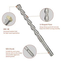 Axelord 17Pcs SDS Plus Rotary Hammer Drill Bit