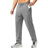 Pudolla Men's Athletic Pants with Zipper Pockets Stretch Workout Sweatpants Lightweight Running Joggers for Men