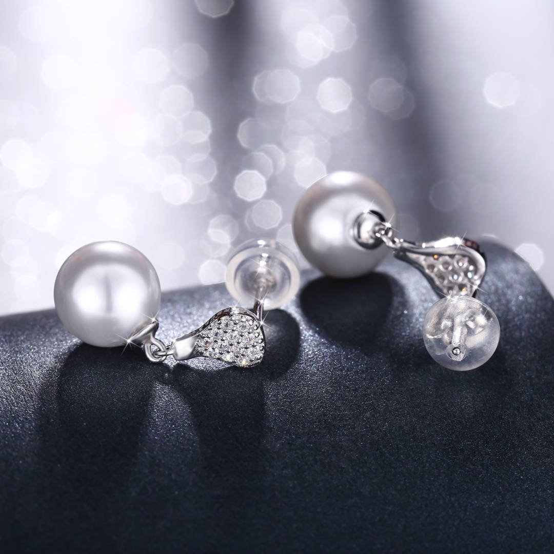 Pendientes Mujer, GUNDULA Pendientes Mujer Perla Zirconia Cúbica \