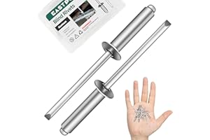 EASTPUK 300 Pcs 1/8" x 3/8" Aluminum Blind Pro Rivets, 3.2 x 10mm Pop Rivets, 1/8 Rivet Aluminum Grip and Steel Mandrel