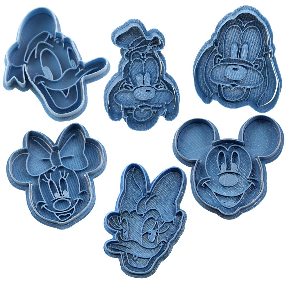 Cuticuter Pack Disney Faces Cookie Cutter, Blue. 8x7x1.5cm