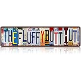TREEPERI Vintage The Fluffy butt Hut Street Sign Chicken Coop Wall Decor Metal Tin Signs