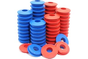 GREPSPUD 60pcs Glad Hand Seals Rubber 30pcs Red & 30pcs Blue Truck Gladhand Seals Polyurethane Seal Round Washers Grommets Gaskets for Semi Trucks Trailers Tractors, Parts Number 10028