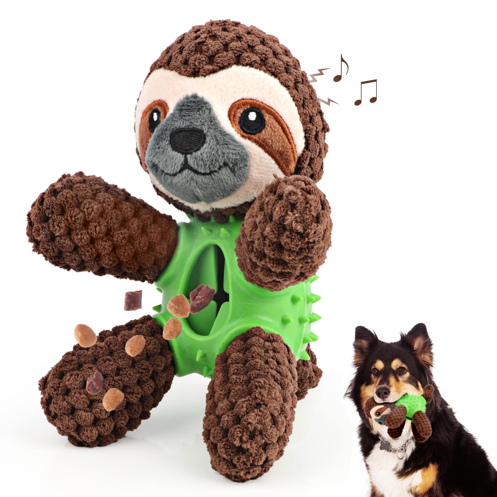 ProChosen Squeaky Plush Dog Toy,Cotton Material Washable Soft Durable Puppy Tough Chew Toys Puppy Teething Toys with Squeakers and Treat Dispenser Relieve Anxiety And Boredom