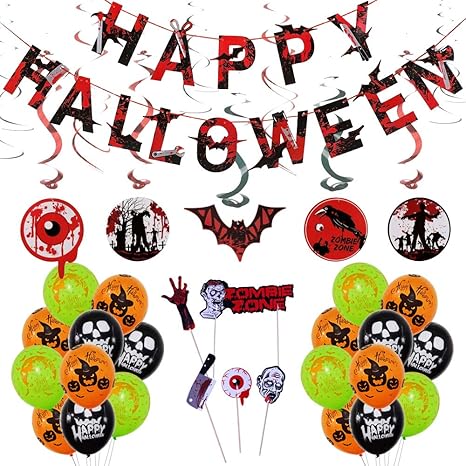 Amazon Com Happy Halloween Balloons Decorations Kit For