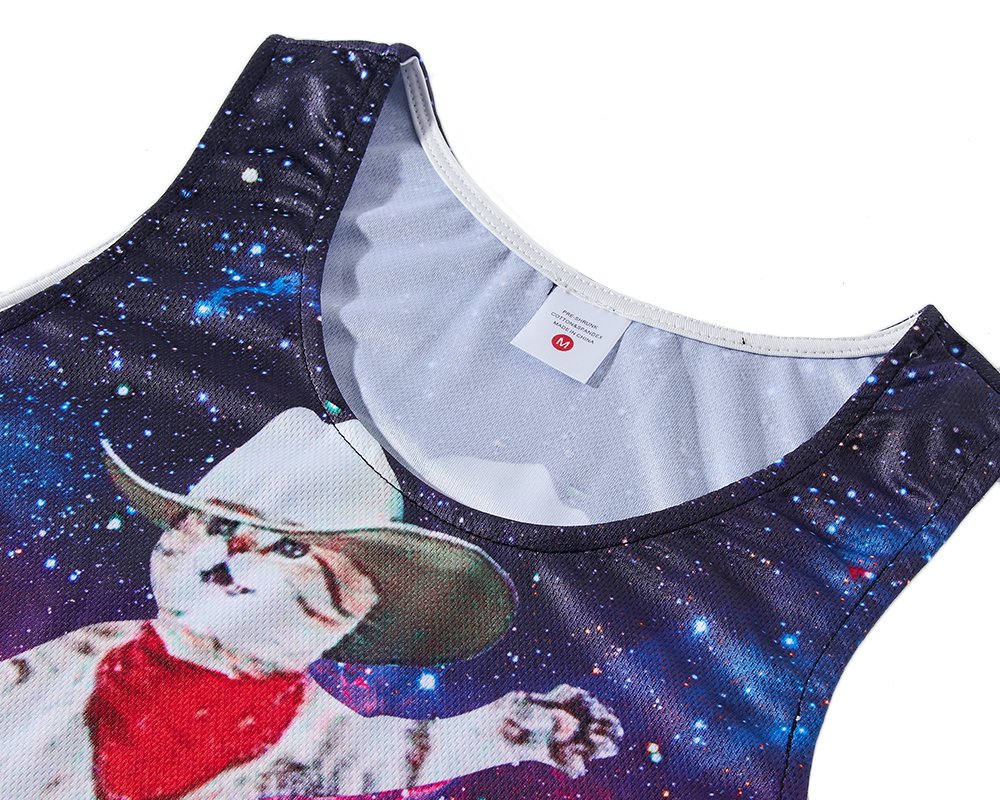 Leapparel Men s Pack Athletic Compression Under Base Colorful Rainbon Cat On Whale Layer Sport Tank Top Undershirt Bodybuilding Jersey Clothes L Cat on Whale Large