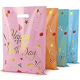 Loot Bags for Birthday 40 Pack | Medium Party Favor Bags | 9.8 x 6.3 Inch Goodie Bags with Cut-Out Handles | Reusable Treat B